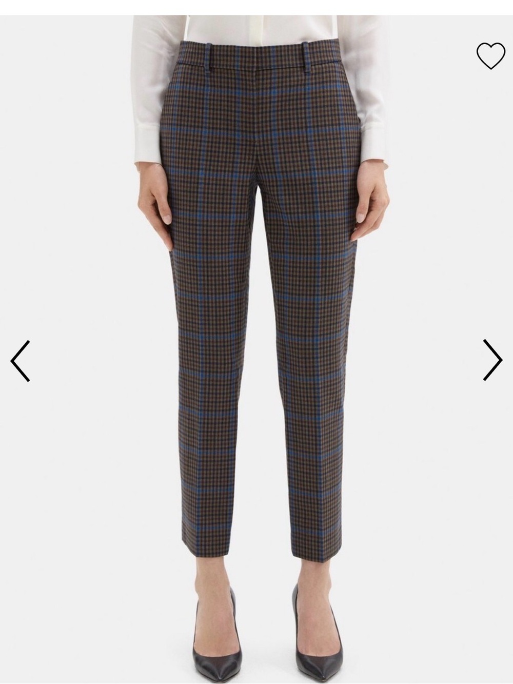 Theory Classic Crop Pant in Windowpane Wool-Blend Pants.
